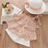 Bear Leader Girls Clothing Sets 2019 Summer Kids Clothes Floral Chiffon Halter+Embroidered Shorts Straw Children Clothing