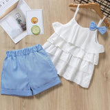 Bear Leader Girls Clothing Sets 2019 Summer Kids Clothes Floral Chiffon Halter+Embroidered Shorts Straw Children Clothing