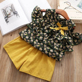 Bear Leader Girls Clothing Sets 2019 Summer Kids Clothes Floral Chiffon Halter+Embroidered Shorts Straw Children Clothing