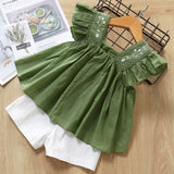 Bear Leader Girls Clothing Sets 2019 Summer Kids Clothes Floral Chiffon Halter+Embroidered Shorts Straw Children Clothing