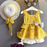 Bear Leader Girls Clothing Sets 2019 Summer Kids Clothes Floral Chiffon Halter+Embroidered Shorts Straw Children Clothing