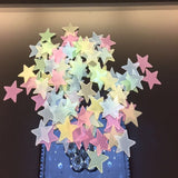 100pcs/bag 3cm Glow in Dark Toys Luminous Star Stickers Bedroom Sofa Fluorescent Painting Toy PVC Stickers for Kids Room