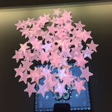 100pcs/bag 3cm Glow in Dark Toys Luminous Star Stickers Bedroom Sofa Fluorescent Painting Toy PVC Stickers for Kids Room