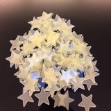 100pcs/bag 3cm Glow in Dark Toys Luminous Star Stickers Bedroom Sofa Fluorescent Painting Toy PVC Stickers for Kids Room