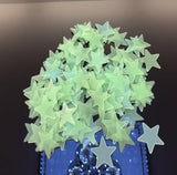 100pcs/bag 3cm Glow in Dark Toys Luminous Star Stickers Bedroom Sofa Fluorescent Painting Toy PVC Stickers for Kids Room