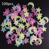 100pcs/bag 3cm Glow in Dark Toys Luminous Star Stickers Bedroom Sofa Fluorescent Painting Toy PVC Stickers for Kids Room