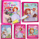 Montessori Coloring Book Doodle & Magic Pen Painting Drawing Board For Kids Toys Magic Water Drawing Book Birthday Gift
