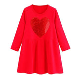 Girls Dress Long Sleeve Baby Girls Clothes Reversible Sequined Princess Dress Christmas Costume for Kids Clothing Children Dress