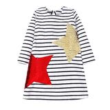 Girls Dress Long Sleeve Baby Girls Clothes Reversible Sequined Princess Dress Christmas Costume for Kids Clothing Children Dress