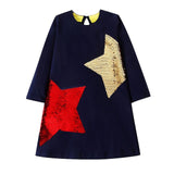 Girls Dress Long Sleeve Baby Girls Clothes Reversible Sequined Princess Dress Christmas Costume for Kids Clothing Children Dress
