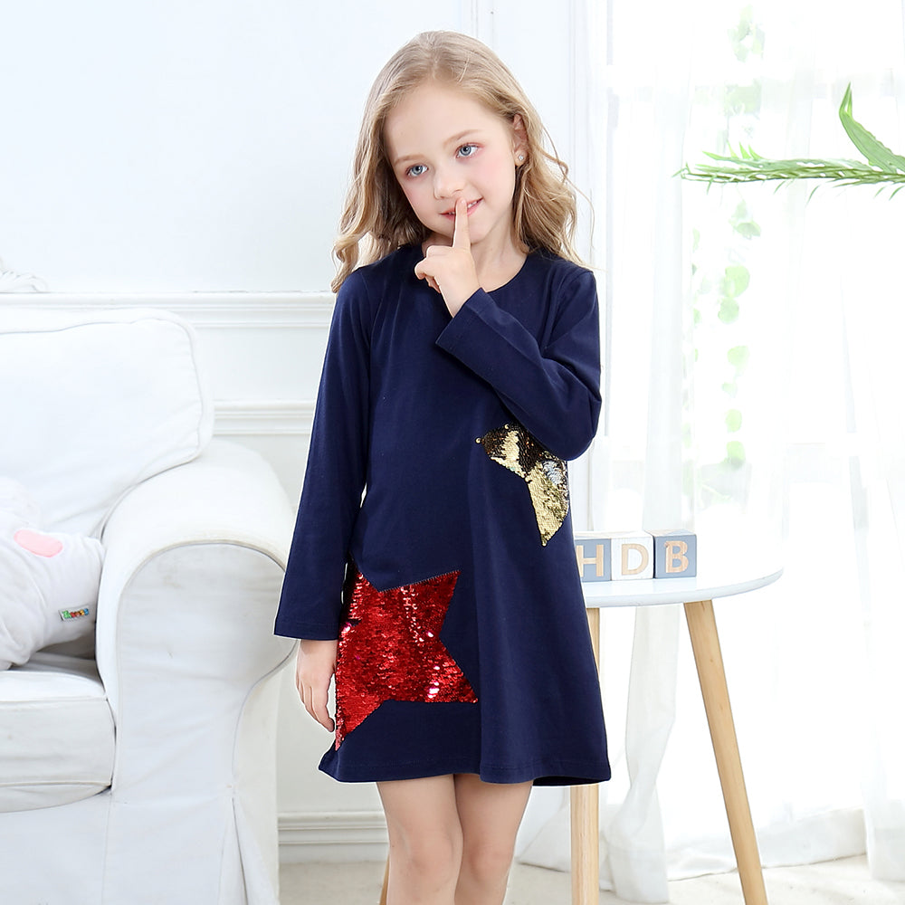 Toddler Dresses Girls Clothing 100% Cotton Long Sleeve Baby Girls Dress Tunic Jersey Princess Dress Costume for Kids Clothes