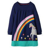 Toddler Dresses Girls Clothing 100% Cotton Long Sleeve Baby Girls Dress Tunic Jersey Princess Dress Costume for Kids Clothes