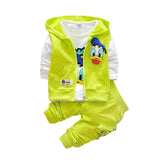 2017 Boys Clothes Suits Cartoon Donald Duck Baby Kids Boys Outerwear Hoodie Jacket Baby Sport Boys Clothing Sets Suits