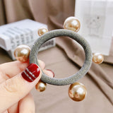 Girls Sweet Pearl Elastic Hair Bands Princess Ponytail Holder Gum For Hair Scrunchies Headband Rubber Band Kids Hair Accessories