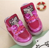 HH Children shoes with light Fashion baby glowing sneakers boys little girls shoes wings canvas flats spring kids light up shoes