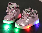 HH Children shoes with light Fashion baby glowing sneakers boys little girls shoes wings canvas flats spring kids light up shoes