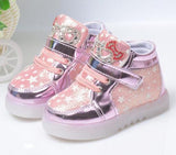 HH Children shoes with light Fashion baby glowing sneakers boys little girls shoes wings canvas flats spring kids light up shoes