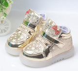 HH Children shoes with light Fashion baby glowing sneakers boys little girls shoes wings canvas flats spring kids light up shoes
