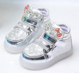 HH Children shoes with light Fashion baby glowing sneakers boys little girls shoes wings canvas flats spring kids light up shoes