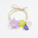 1PCS Lovely Clover Gray Ball Elastic Hair Bands Toys For Girls Handmade Bow Headband Scrunchy Kids Hair Accessories For Womens