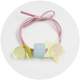 1PCS Lovely Clover Gray Ball Elastic Hair Bands Toys For Girls Handmade Bow Headband Scrunchy Kids Hair Accessories For Womens