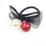1PCS Lovely Clover Gray Ball Elastic Hair Bands Toys For Girls Handmade Bow Headband Scrunchy Kids Hair Accessories For Womens