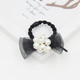 1PCS Lovely Clover Gray Ball Elastic Hair Bands Toys For Girls Handmade Bow Headband Scrunchy Kids Hair Accessories For Womens