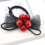 1PCS Lovely Clover Gray Ball Elastic Hair Bands Toys For Girls Handmade Bow Headband Scrunchy Kids Hair Accessories For Womens