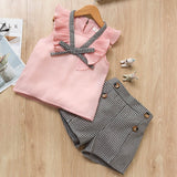 Kids Girls Clothing Sets Summer New Style Brand  Baby Girls Clothes short Sleeve T-Shirt+Pant Dress 2Pcs Children Clothes Suits
