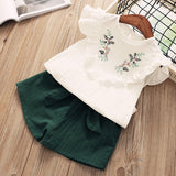 Kids Girls Clothing Sets Summer New Style Brand  Baby Girls Clothes short Sleeve T-Shirt+Pant Dress 2Pcs Children Clothes Suits