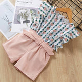 Kids Girls Clothing Sets Summer New Style Brand  Baby Girls Clothes short Sleeve T-Shirt+Pant Dress 2Pcs Children Clothes Suits