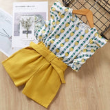 Kids Girls Clothing Sets Summer New Style Brand  Baby Girls Clothes short Sleeve T-Shirt+Pant Dress 2Pcs Children Clothes Suits
