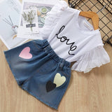 Kids Girls Clothing Sets Summer New Style Brand  Baby Girls Clothes short Sleeve T-Shirt+Pant Dress 2Pcs Children Clothes Suits
