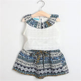 Kids Girls Clothing Sets Summer New Style Brand  Baby Girls Clothes short Sleeve T-Shirt+Pant Dress 2Pcs Children Clothes Suits
