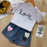 Menoea Girls Suits 2019 Summer Style Kids Beautiful Floral Flower Sleeve Children O-neck Clothing Shorts Suit 2Pcs Clothes