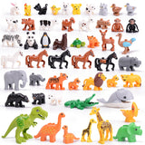 legoing duploed Animals Series big building blocks black cat dog lion and Tiger elephant with toys for childrens kids party gift