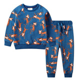 Children Winter Clothes Baby Boys Cartoon Clothing Sets Cute Rabbit Printed Warm Sweatsets for Baby Boys Girls Kids Clothes