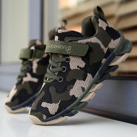 Kids Shoes Boys Sneakers Children Sports Shoes Casual Fashion Camouflage Girls Breathable Air Mesh Shoes Fats Students Trainers