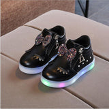 New Brand Child Luminous Sneakers Princess Kids LED Flashing Boot Girls Casual Shoes with Lights size 21~30