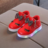 New Brand Child Luminous Sneakers Princess Kids LED Flashing Boot Girls Casual Shoes with Lights size 21~30