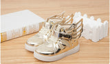HH Children shoes with light Fashion baby glowing sneakers boys little girls shoes wings canvas flats spring kids light up shoes