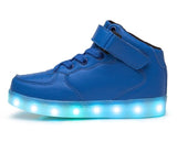 kids Led usb charging glowing Sneakers Children hook loop Fashion luminous shoes for girls boys men women skate shoes #25-46