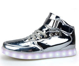 kids Led usb charging glowing Sneakers Children hook loop Fashion luminous shoes for girls boys men women skate shoes #25-46