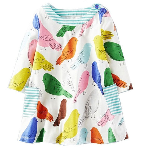 Toddler Dresses Girls Clothing 100% Cotton Long Sleeve Baby Girls Dress Tunic Jersey Princess Dress Costume for Kids Clothes