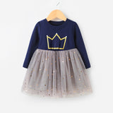 2018 Spring Girl Dress Full Print Girls Clothing Long Sleeve Princess Dress For Girls Kids Costume Dress Outwear 2-8year
