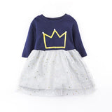 2018 Spring Girl Dress Full Print Girls Clothing Long Sleeve Princess Dress For Girls Kids Costume Dress Outwear 2-8year