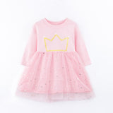 2018 Spring Girl Dress Full Print Girls Clothing Long Sleeve Princess Dress For Girls Kids Costume Dress Outwear 2-8year
