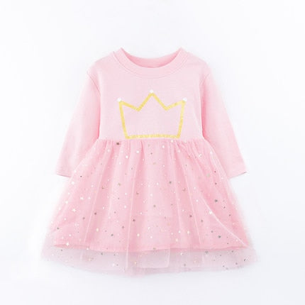 2018 Spring Girl Dress Full Print Girls Clothing Long Sleeve Princess Dress For Girls Kids Costume Dress Outwear 2-8year