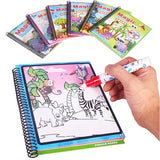 Montessori Coloring Book Doodle & Magic Pen Painting Drawing Board For Kids Toys Magic Water Drawing Book Birthday Gift