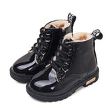 2019 New Winter Children Shoes PU Leather Waterproof Martin Boots Kids Snow Boots Brand Girls Boys Rubber Boots Fashion Sneakers